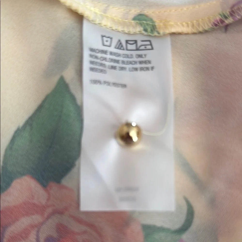 IMAN Floral Women's Top - Yellow with Multicolor Design NWOT - Picture 8 of 8